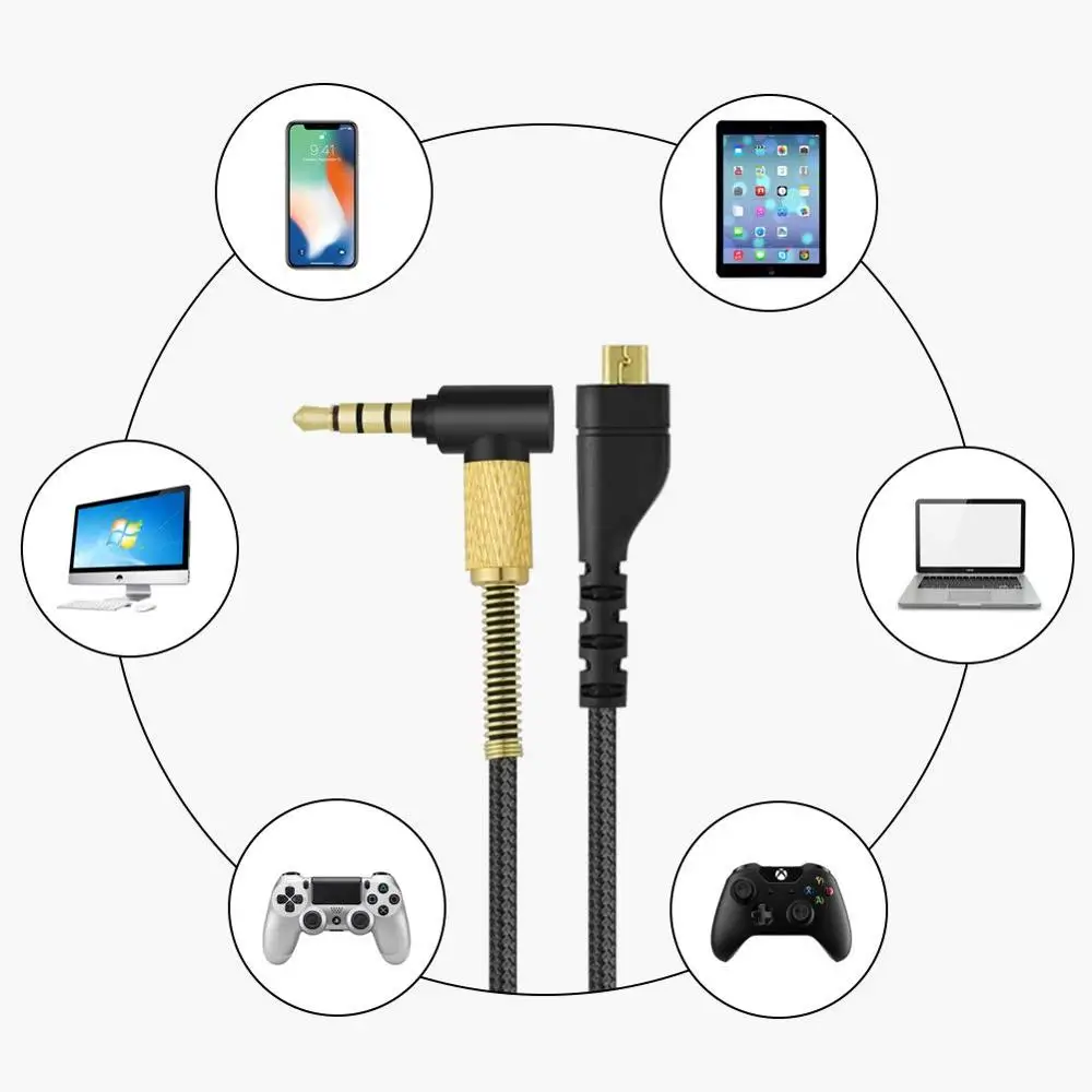 OFC Replacement Stereo Audio Cable Extension Music Cord for SteelSeries Arctis 3 5 7 9X Pro Wireless Gaming Headphone Headset