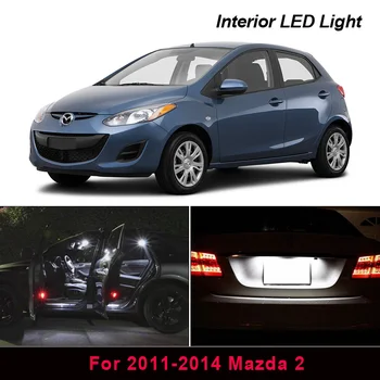 

8 x Xenon White Car LED Light Bulb Interior Package Kit For 2011-2014 Mazda 2 Back up Map Dome Trunk License Plate light