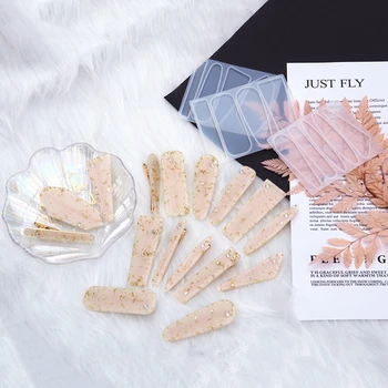 

Crystal Epoxy Resin Mold Hair Clip Barrette Casting Silicone Mould DIY Crafts Jewelry Hairpin Making Tools