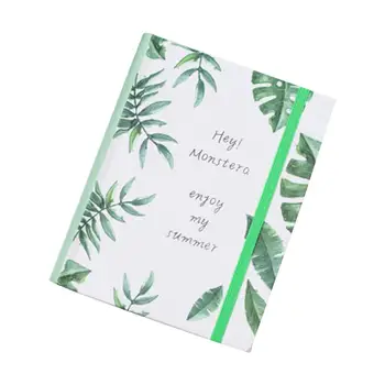 

12.8x18.5cm 128 Pages Fresh Rainforest Hardcover Notebook Creative Plant Diary Book for Writting (Lush Plant)