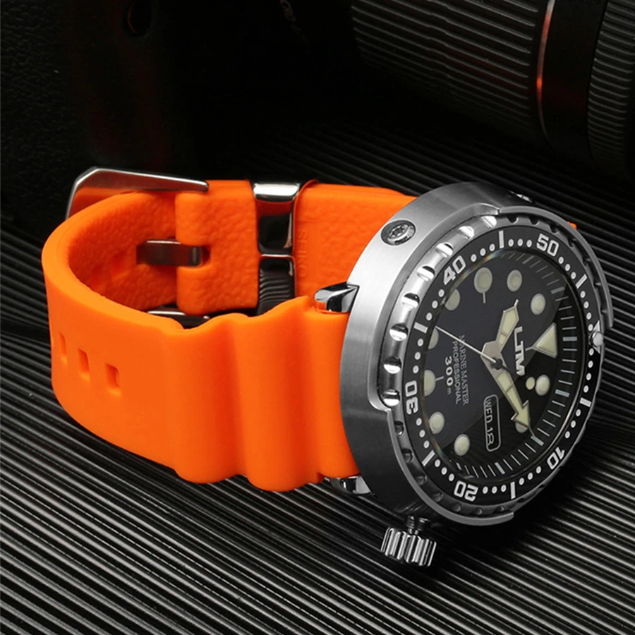 20mm 22mm Diver Silicone Rubber Watch 