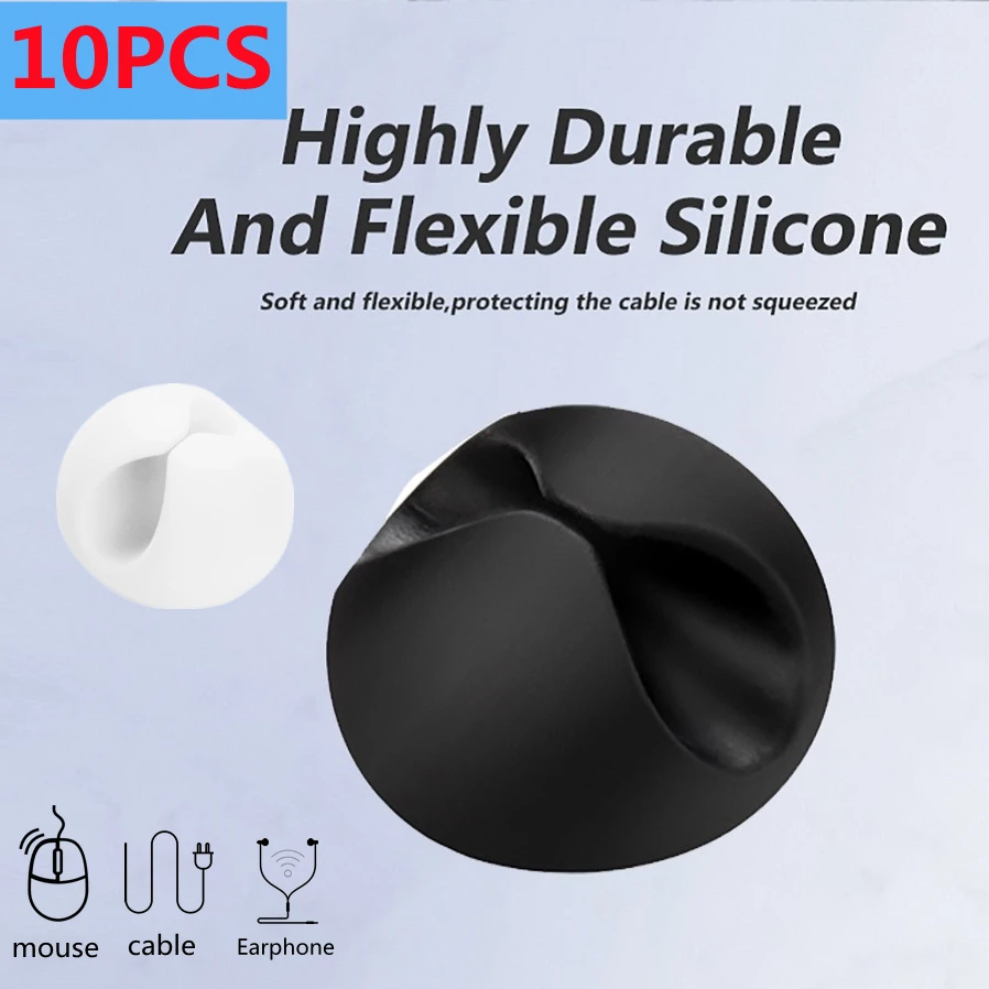 Cable Organizer Silicone USB Cable Winder Flexible Management Clips for Mouse Earphone Holder cable organizer cable holder clips cable organizer ties