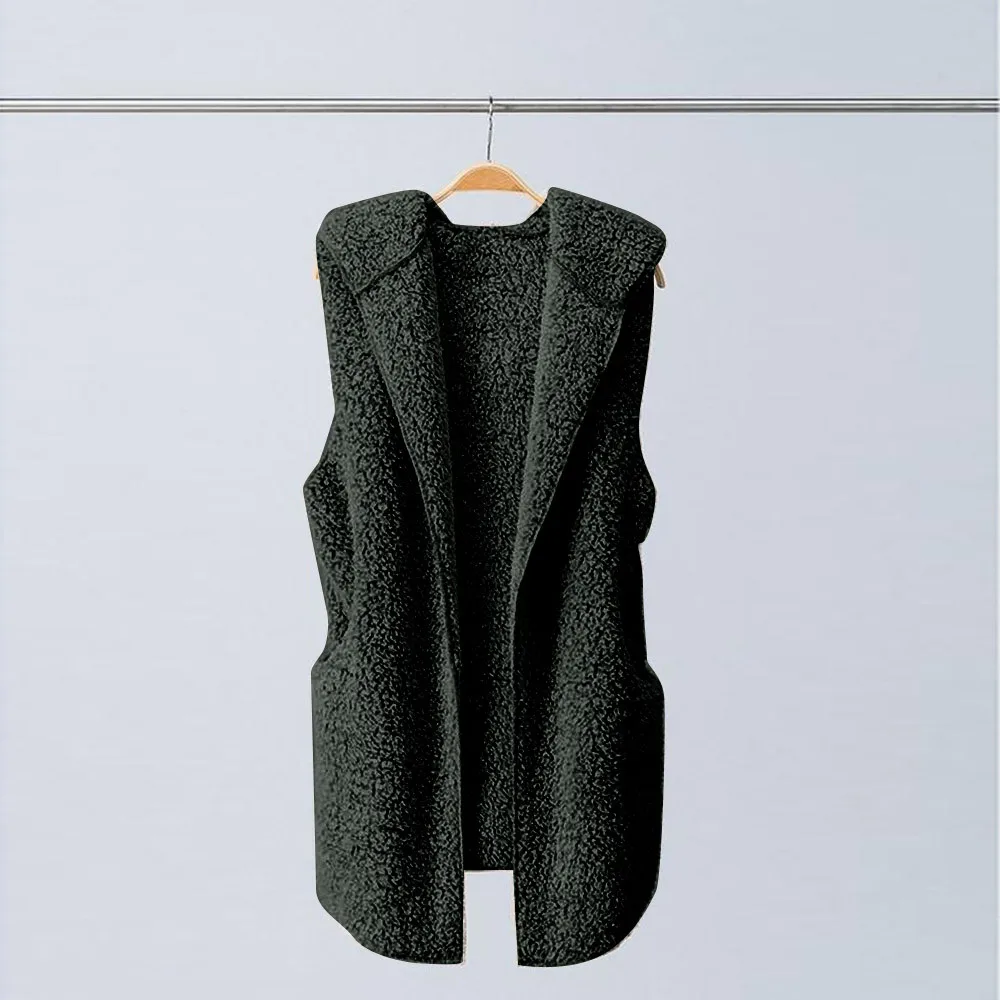

Womens Vests Sleeveless Winter Warm Solid Hooded Outwear Vest Women Casual Coat Jacket Chalecos Para Mujer Colete Feminino L820