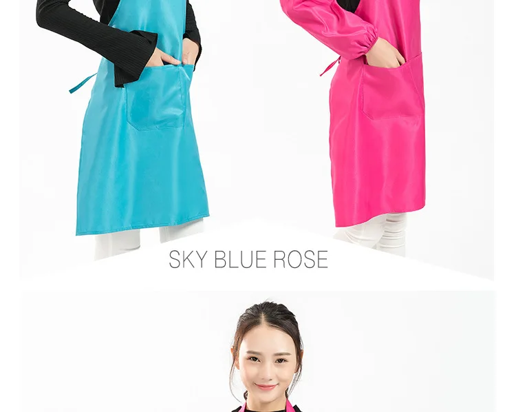 Напрямую от производителя продажи современный минималистичный сплошной цвет многофункциональный женский фартук три костюма против загрязнений водонепроницаемый комплект