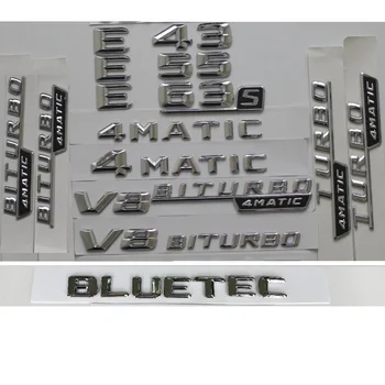 

3D Chrome Letters Trunk Fender Badge For Mercedes Benz W212 W213 E43 E53 E55 E63 E63s AMG Emblem V8 BITURBO TURBO 4MATIC Emblems