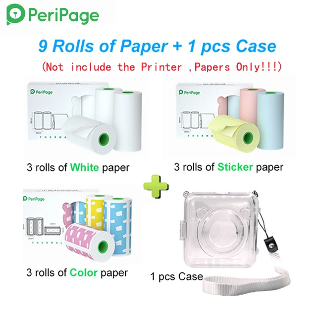 Peripage A6 Mini Photo Printer 58mm Notes Sticker Label Printer ink free Thermal Photo Printer with Paper Roll Sticker Color mini sprocket printer Printers