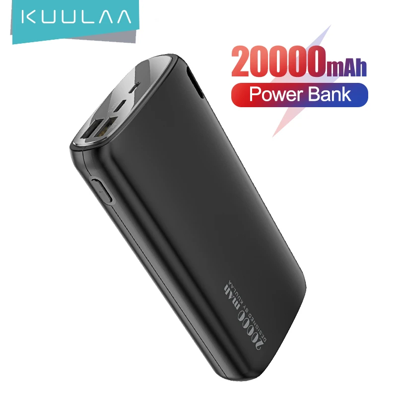KUULAA Power Bank 20000mAh Portable Charging Poverbank Mobile Phone External Battery Charger Powerbank 20000 mAh for Xiaomi Mi wireless charging power bank