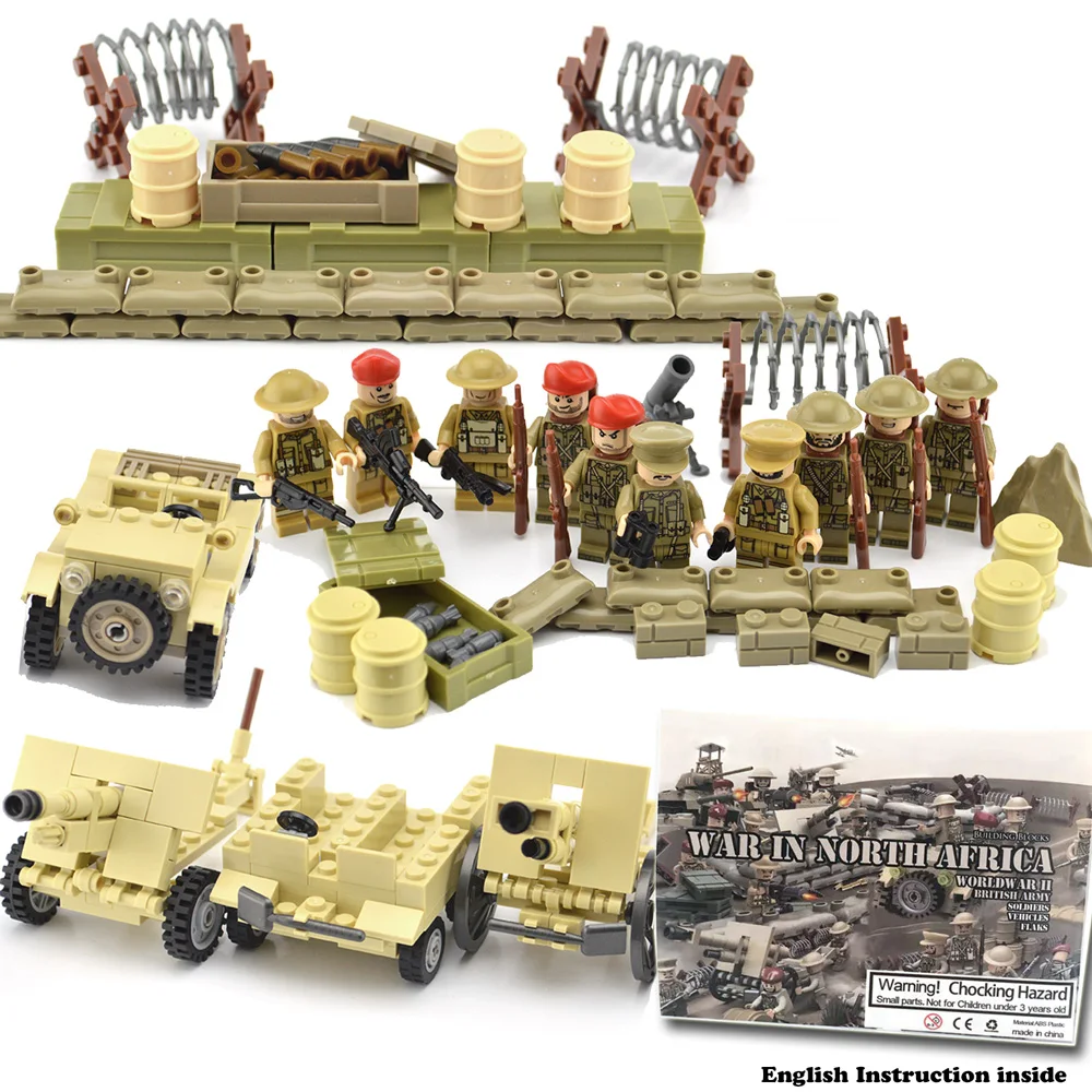 New ww2 blocks soldiers Military Army sets figures Building blocks toys for boys Kids US Russia UK