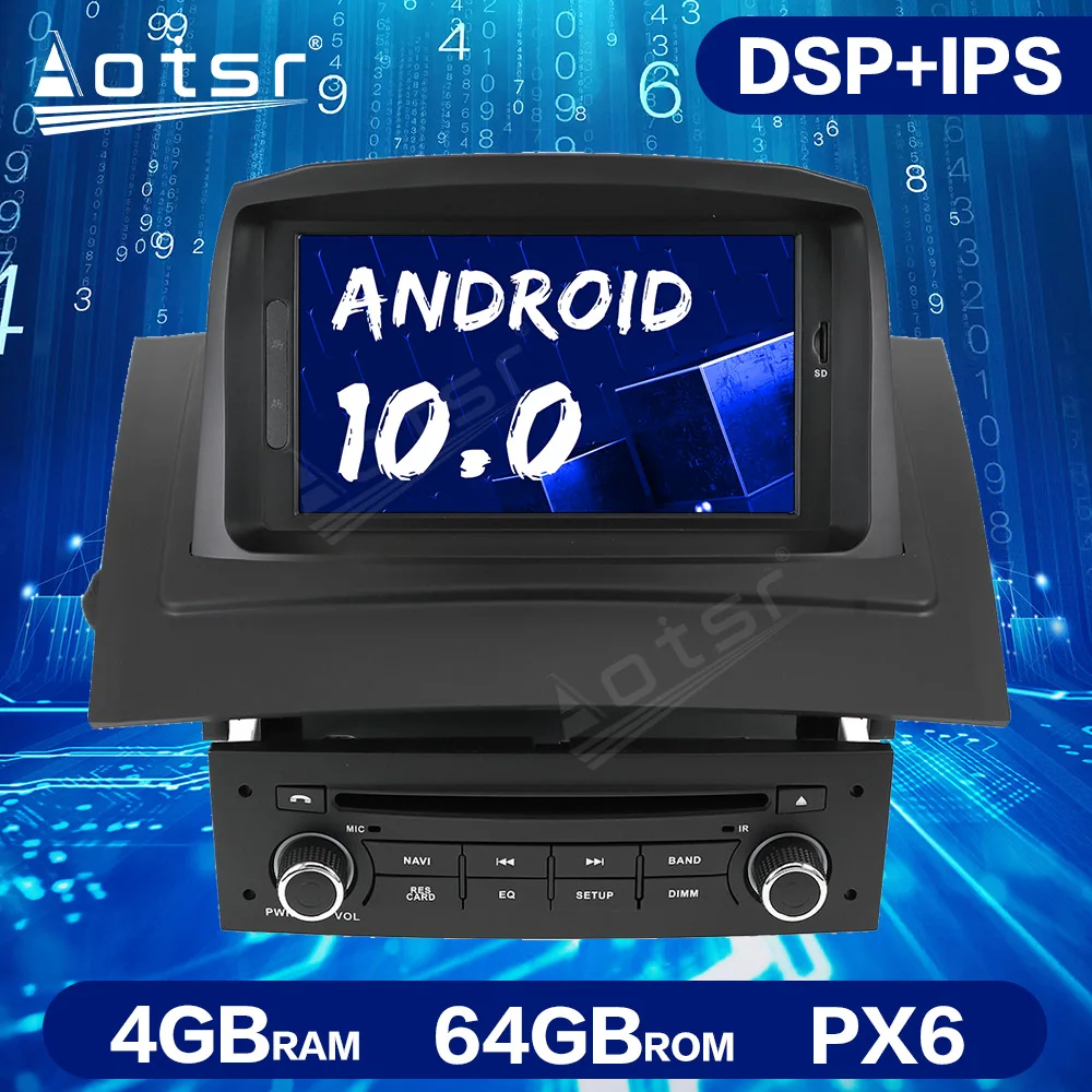 Автомобильный мультимедийный проигрыватель PX6 Android 10 0 64 ГБ для Renault Megane 2 2002 2009