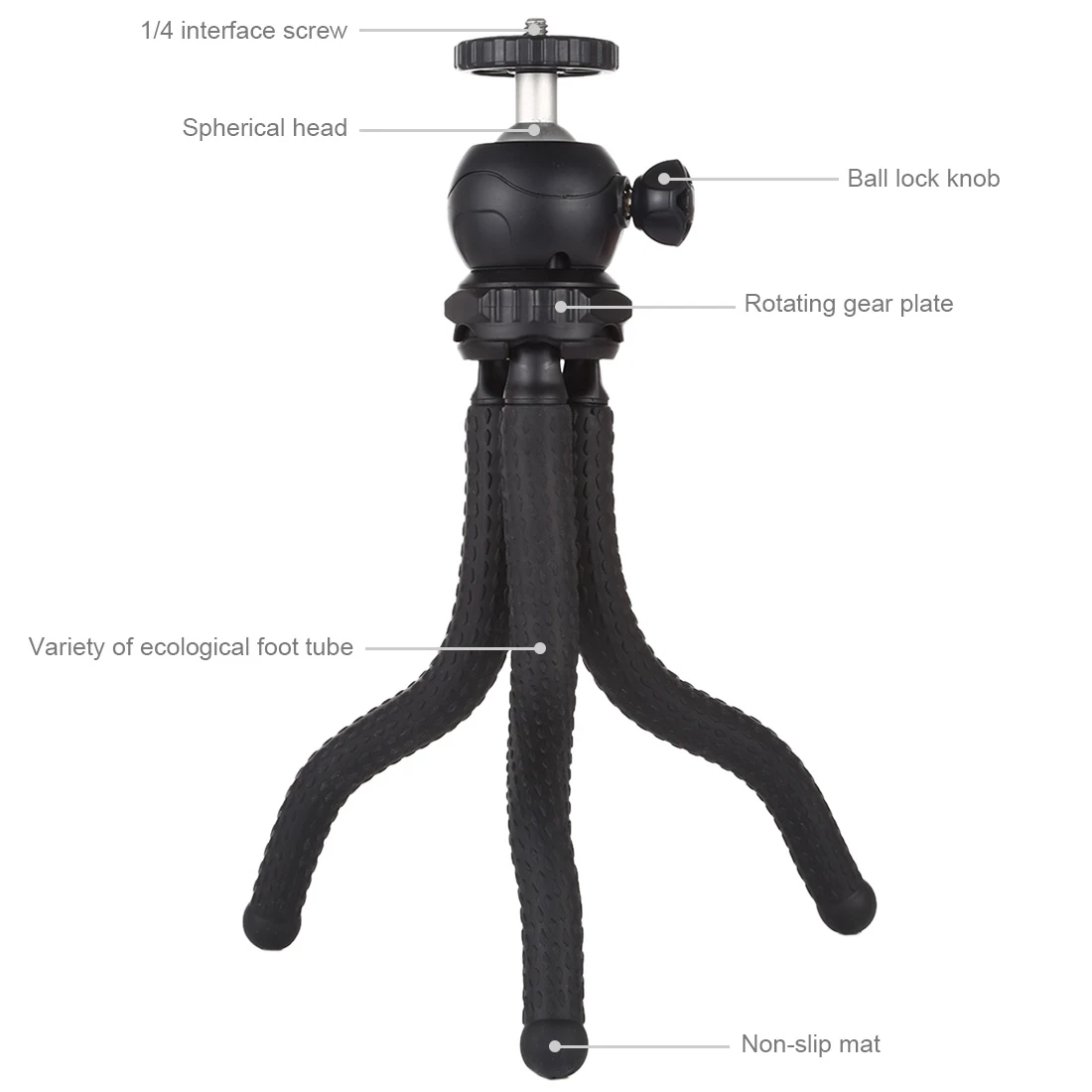 25cm/30cm Mini Octopus Flexible Tripod with Ball Head for Canon/Nikons/Sonys DSLR GoPro8 7 6 Cellphone iphone11 9 7 X Redmi7