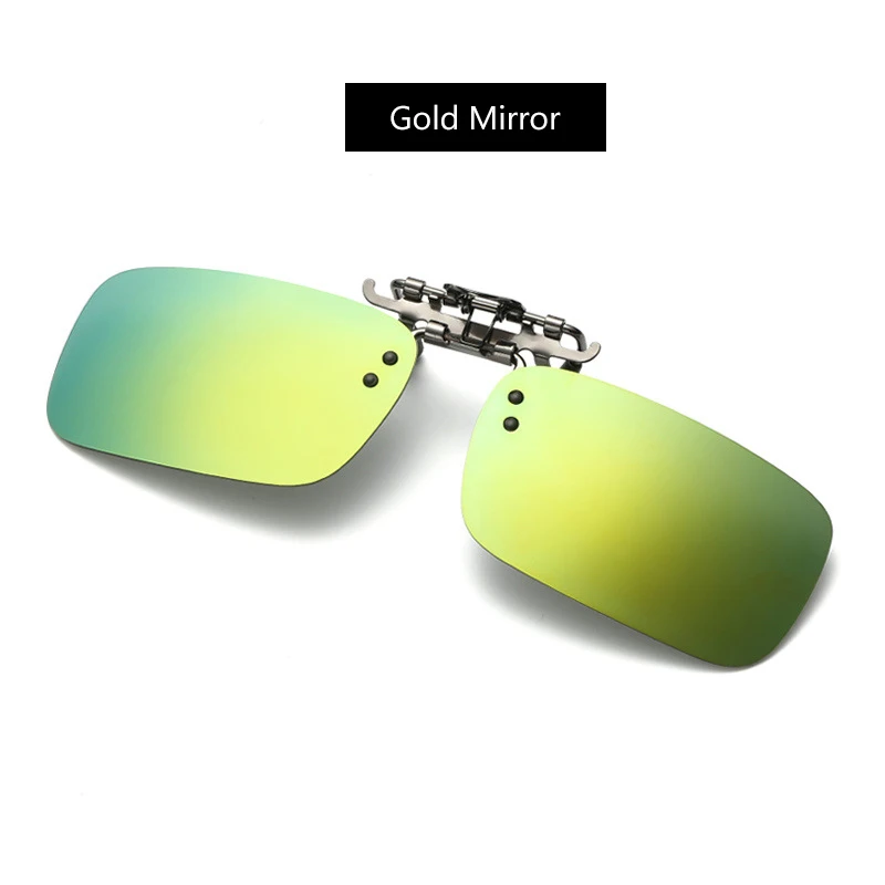 Поляризованные мужские женский зажим на солнцезащитных очках 180 ° флип-зажим оттенков для близорукости очки для вождения очки для рыбалки UV400 - Цвет оправы: C5 Gold Mirror