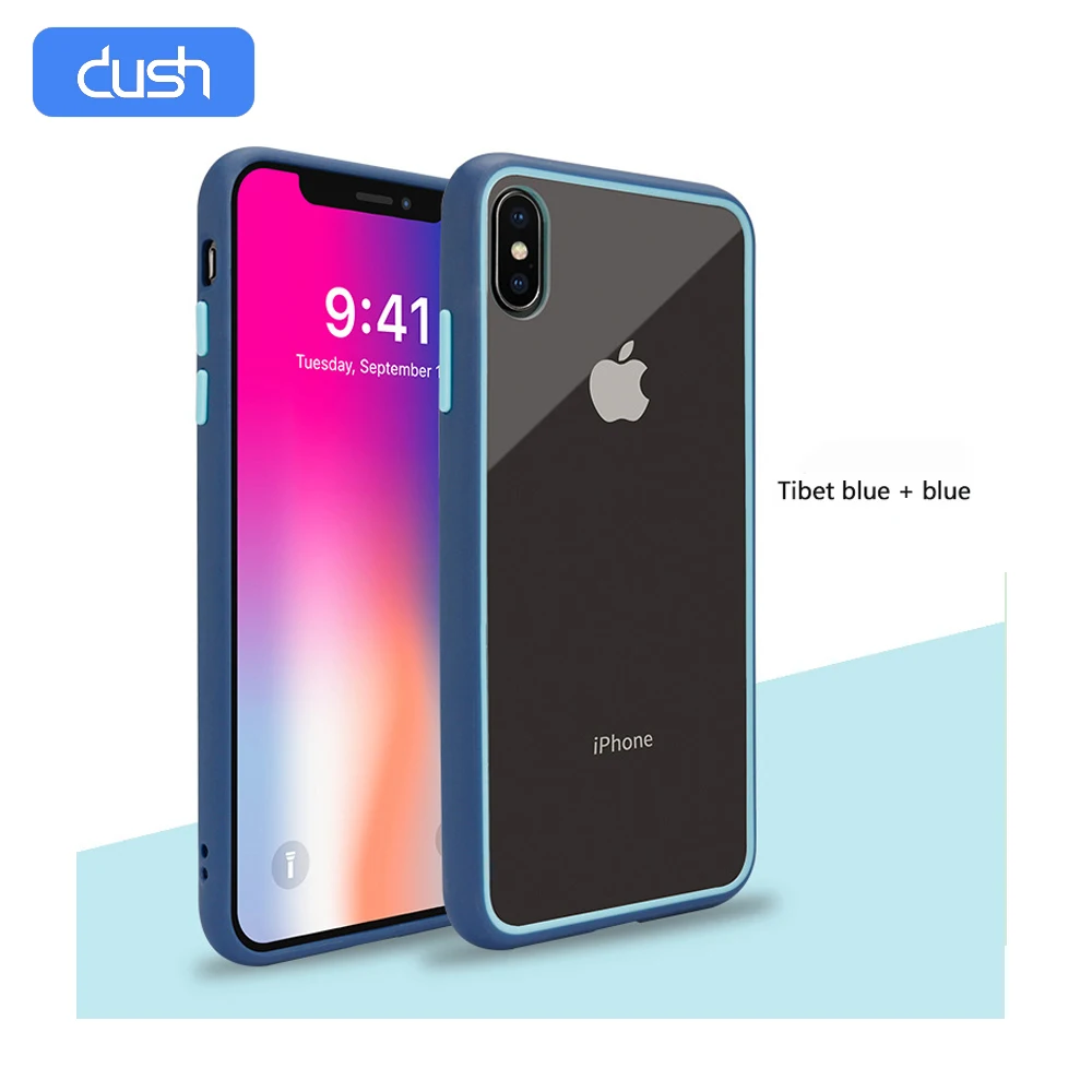 DUSH For iPhone 11 Pro XS Max Phone Case Clear Transparent Color 6/7/8 Plus X XR Soft TPU Frosted Back Cover |