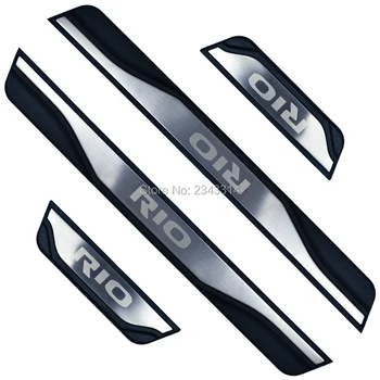 

For KIA RIO 2012-2018 2019 Stainless Door Sill Scuff Kick Plate Protector Trim Guard Pedal Cover Sticker Car Styling Accessories