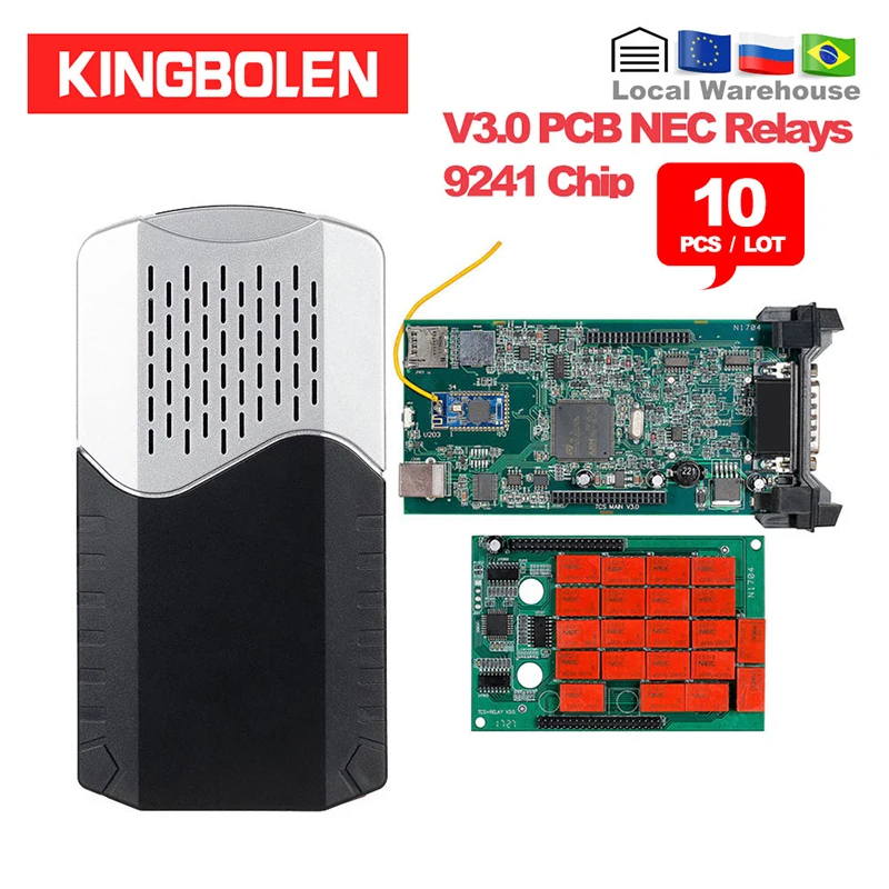 Online 10 pz lotto CDP TCS New VCI 2016 R0 keygen Dual Bordo Verde V3.0 9241A OBDII OBD2 Strumento di Diagnostica Auto scanner