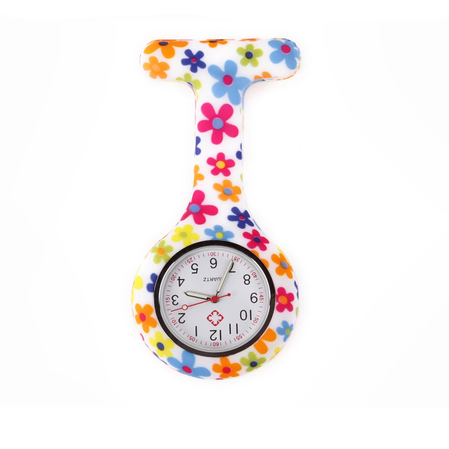 FOB Силиконовые карманные часы для медсестры подарок доктора медсестры узор бабочки японский Movt высокое качество бренд больница Красочные Прекрасные