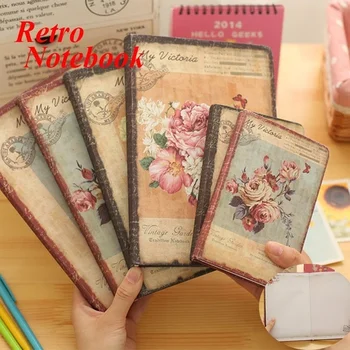 

50K/25K Retro Leather Floral Flower Schedule Book Diary Weekly Planner Notebook School Office Supplies