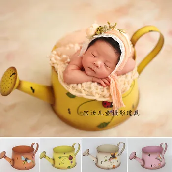 

Newborn Props Chair Bebe Fotografia Accesorios Iron 3D Pattern Flowers Pot Studio Baby Photo Shoot Prop Posing Basket Boy Girl