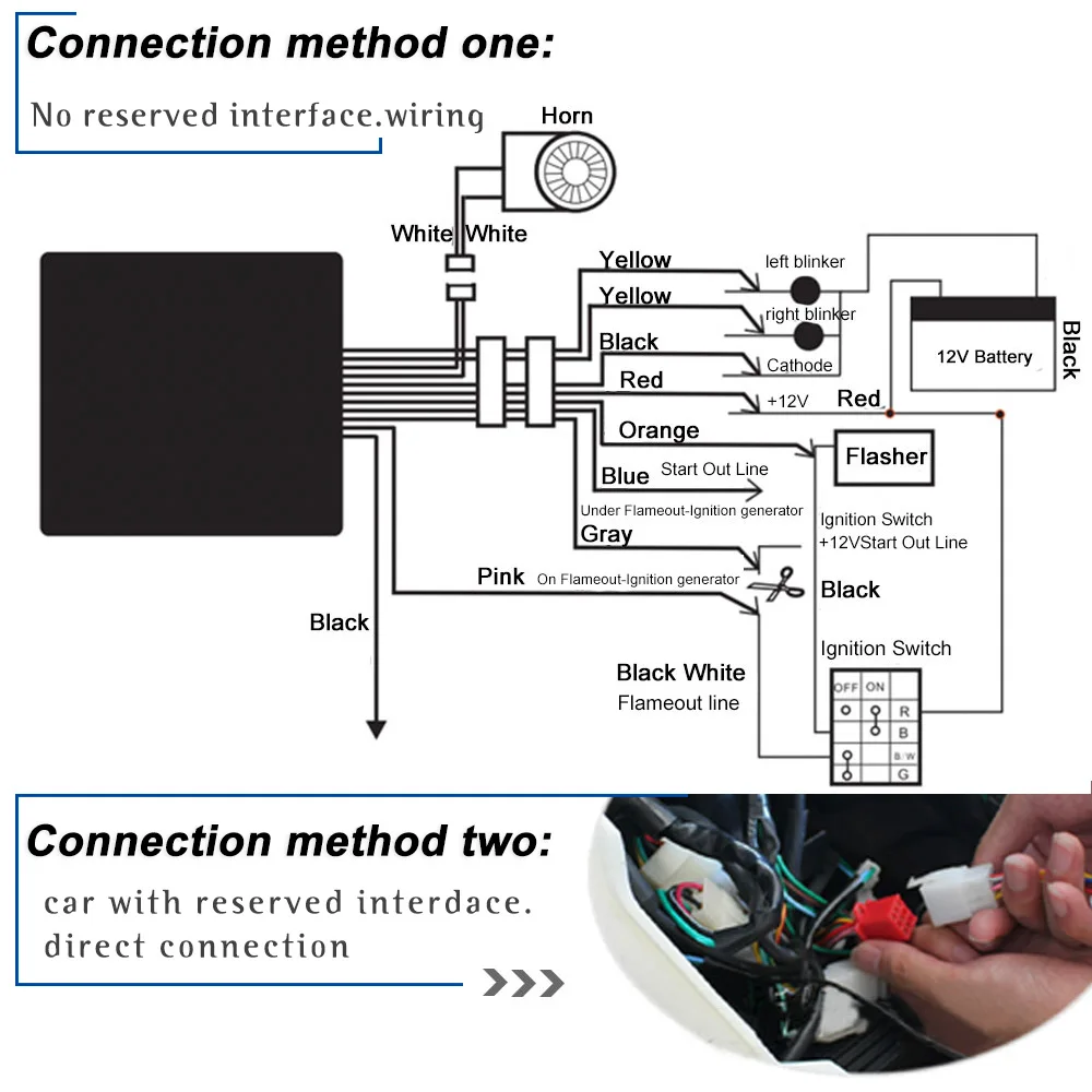 Motorcycle Lock Motorcycle Alarm Accessories Universal Scooter Motorcycle Anti-theft Security Alarm System Engine Start Remote Control Key JR-BJQ01/02