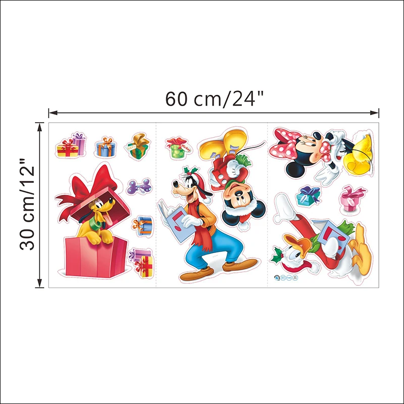 Merry Christmas Cartoon Disney Mickey Minnie Mouse Wall Stickers For Kids Rooms Home Decor Wall Art Decals PVC Mural DIY Poster Merry Christmas Cartoon Disney Mickey Minnie Mouse Wall Stickers For Kids Rooms Home Decor Wall Art Decals PVC Mural DIY Poster