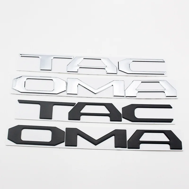 

1PC Car Styling TACOMA Silver Black ABS Plastic Front Back Emblem Badge Rear Trunk Logo Sticker Auto Accessories