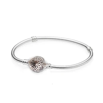 

100% 925 silver sterling 1:1 original daisy flower flower basic moment snake original bracelet bone wedding jewels present