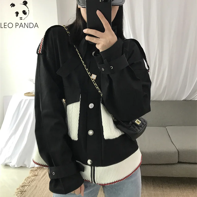 

2019 women's spring and autumn new tooling jacket Korean version of the loose coat casual collar women's clothing