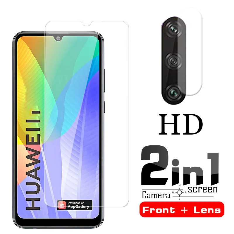 2in1 Tempered Glass for Samsung P30 P20 Pro Mate 10 20 Lite P Smart 2019 Screen Protector With Back Camera lens Protective | Мобильные