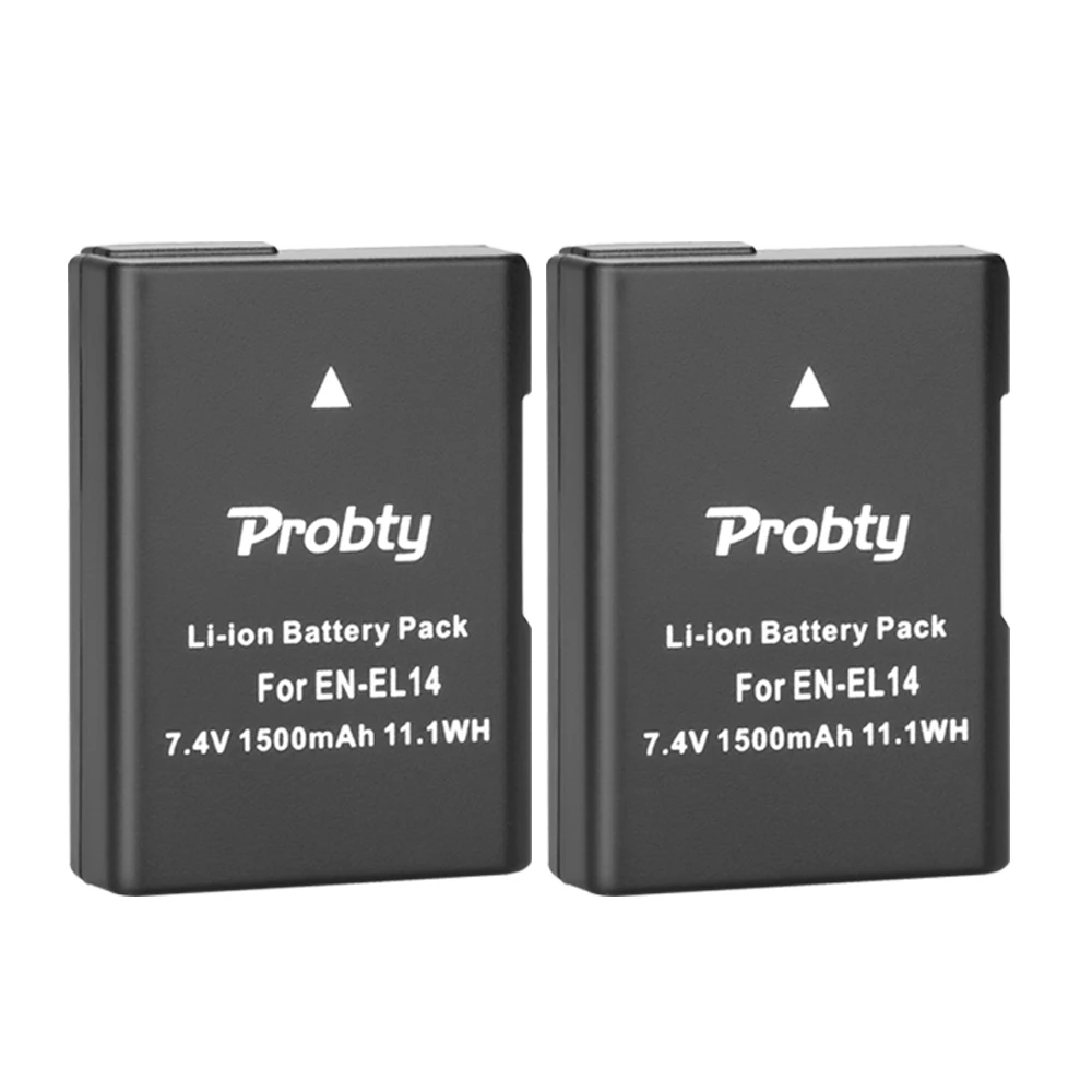 Probty 7.4V 1500mAh EN-EL14 EN EL14 EN-EL14a Battery + LCD