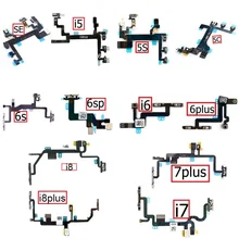 Гибкий кабель Mute & Volume & Power для iPhone 5 5S 5C SE 6 6s 7 8 Plus кнопка включения громкости запасные части гибкой ленты(China)