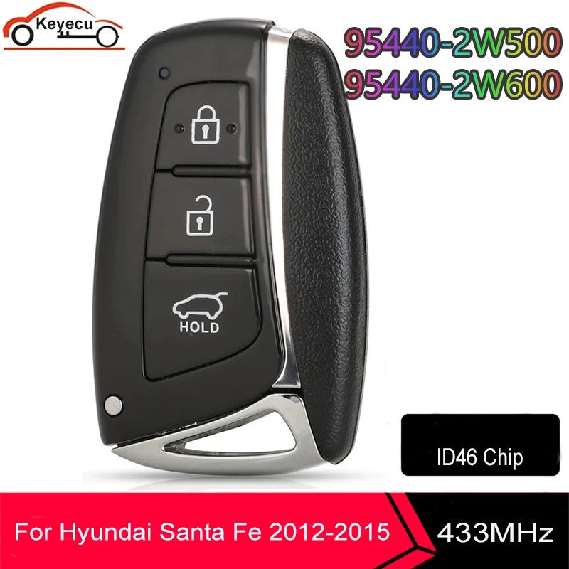 Смарт-устройство KEYECU с 3 кнопками 433 МГц чип ID46 для Hyundai Santa Fe 2012-2015 идентификатор FCC: