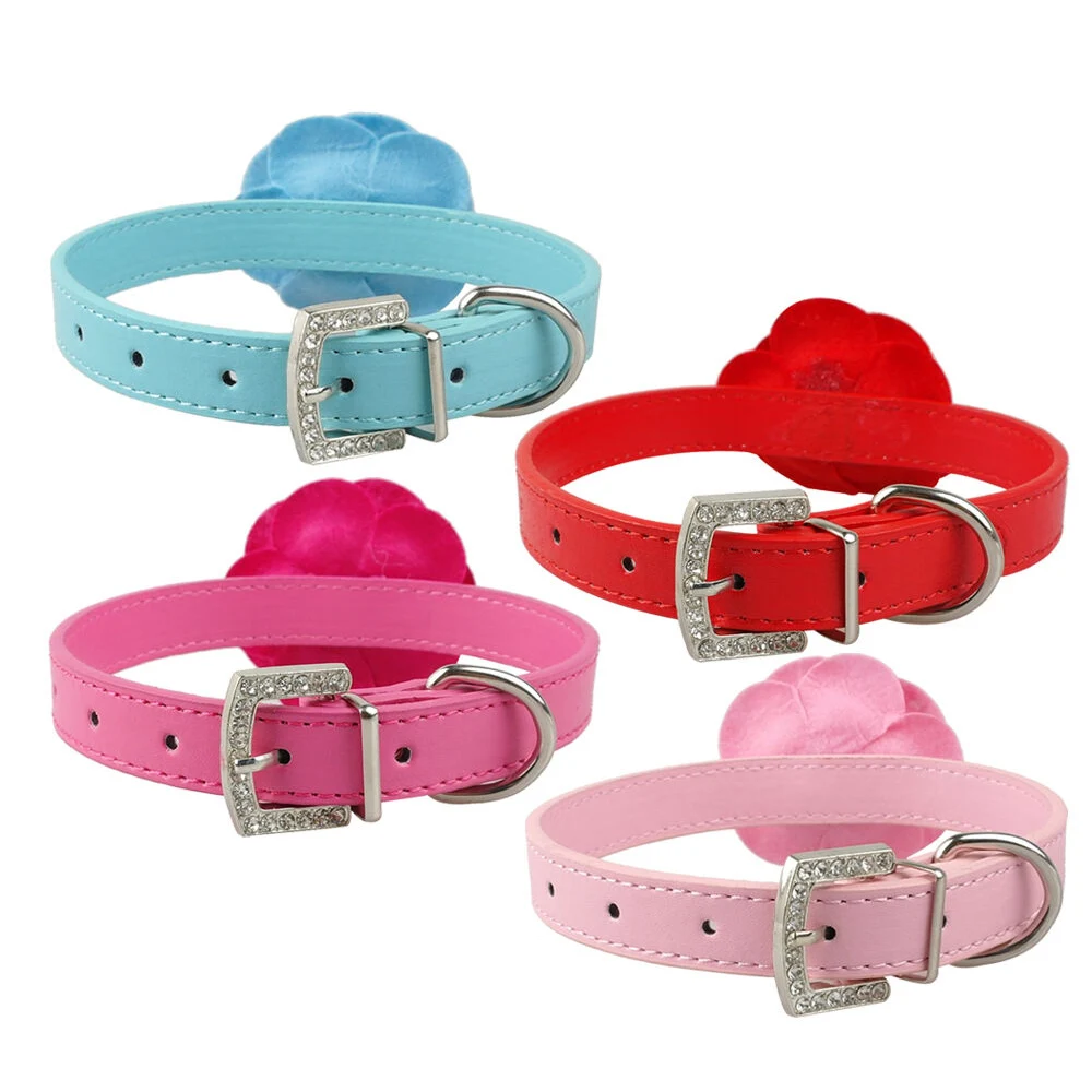 2019 ошейники для собак с большим цветком из искусственной кожи Forr Girly Pet Puppy в форме