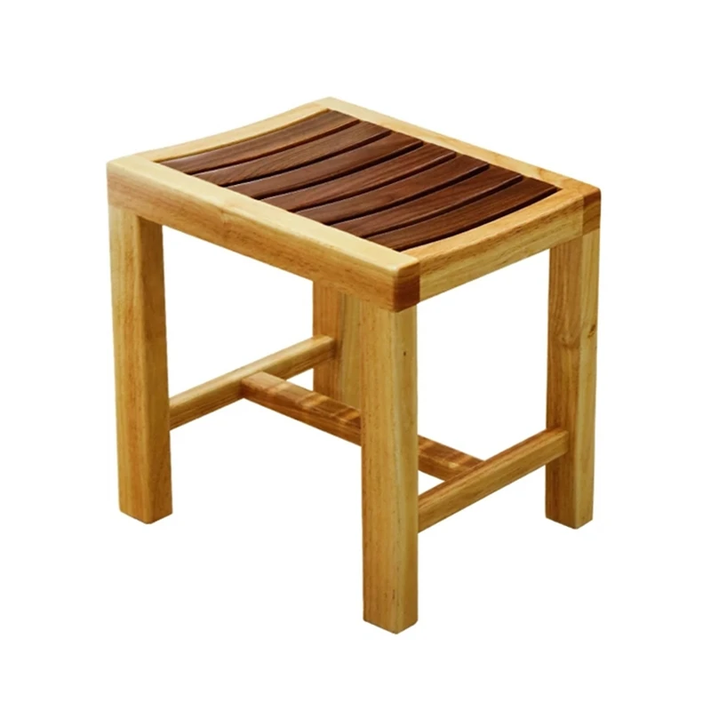

Solid Wood Shower Bench, Waterproof Shower Chair For Elderly Pregnant Woman,change Shoes Stool Widen Anti-skid Bath Chair