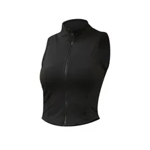 Women Sportswear Tracksuit Fashion sleeveless Zippers Turtleneck Bodybuilding Tops Skinny