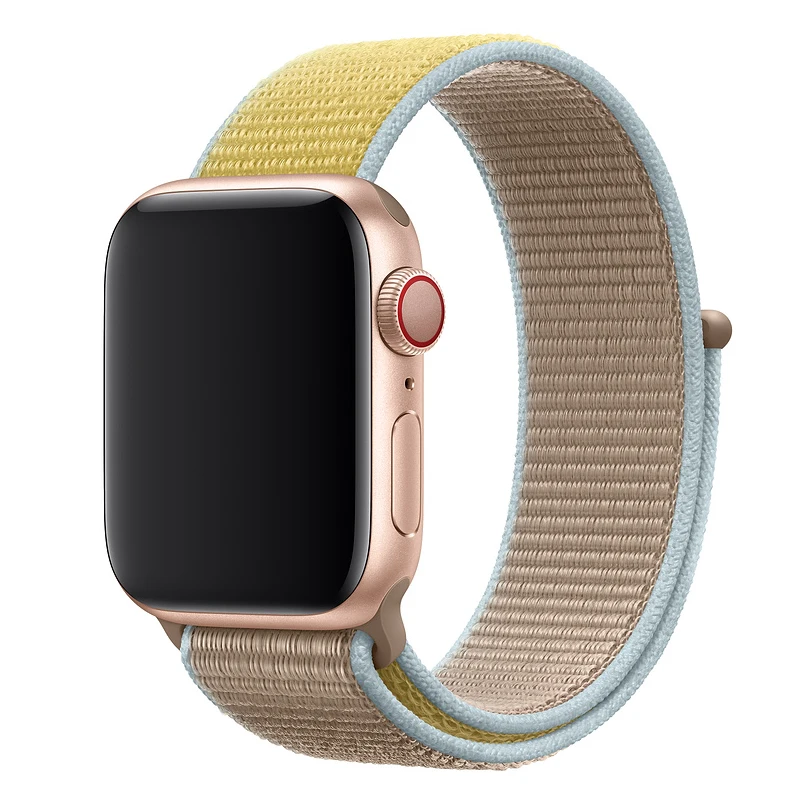 Camel Спортивный ремешок для Apple watch 42 мм, 38 мм, 44 мм, 40 мм, тканый нейлоновый браслет correa iwatch 4, 3, 2, аксессуары для Apple watch 4, 5 - Цвет ремешка: Camel