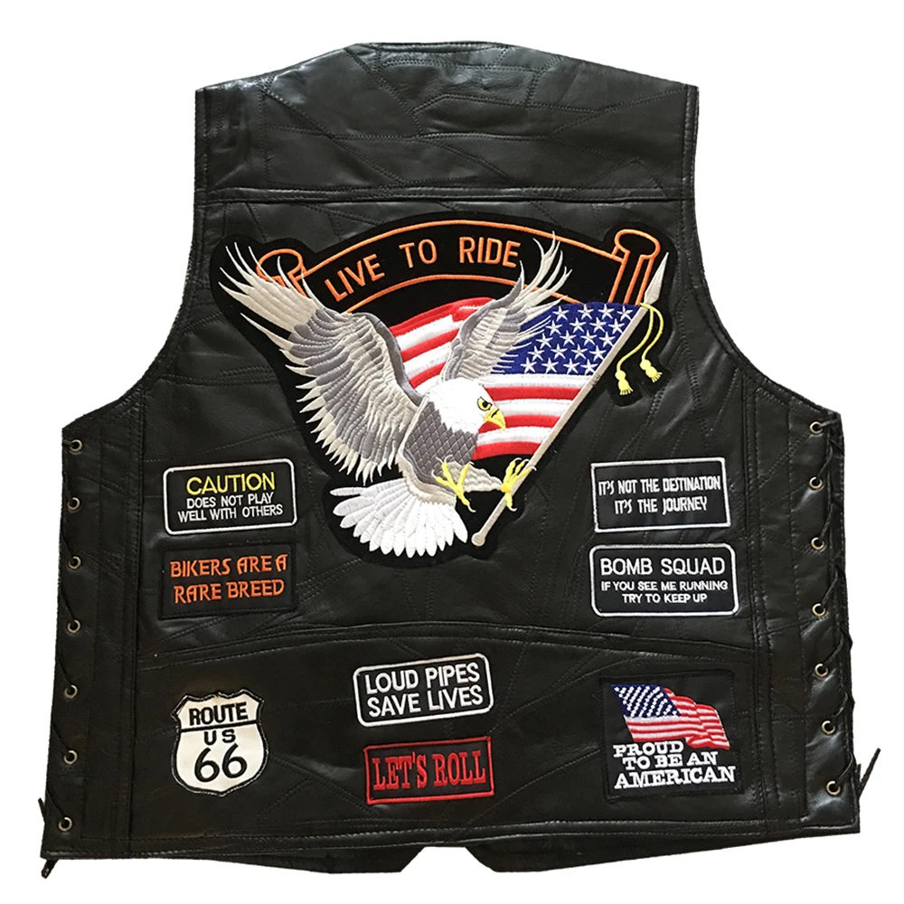Mens Motorcycle Jacket Sheepskin Leather Vest Biker motorcycle jacket leather jacket motorcycle clothing