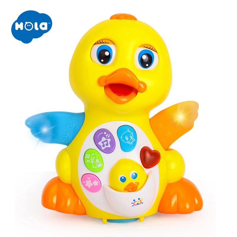 

HOLA 808 Baby Dancing Walking Music Yellow Duck Toy Interactive Early Education Puzzle Intelligence Development Toy