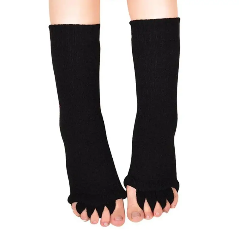 Массажные носки на пять пальцев разделитель пальцев пальцы ног обезболивающие носки Bunion корректор ухода за ногами для женщин Йога массажные носки - Цвет: Black