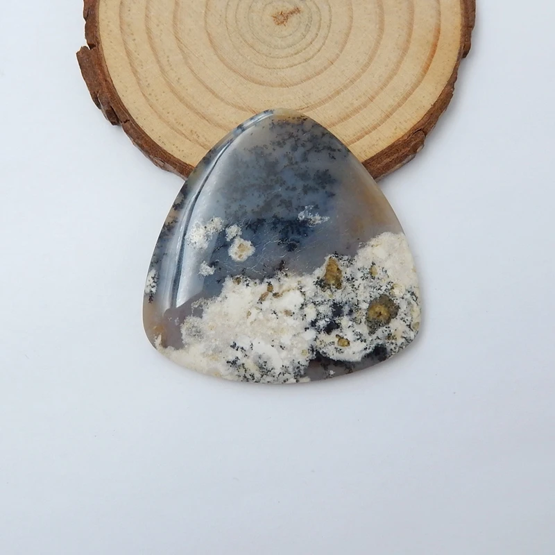 

Wholesale 1Pcs Natural Stone Bird'Eye Jasper Fashion Triangle Cabochon 45x5mm 12.75g