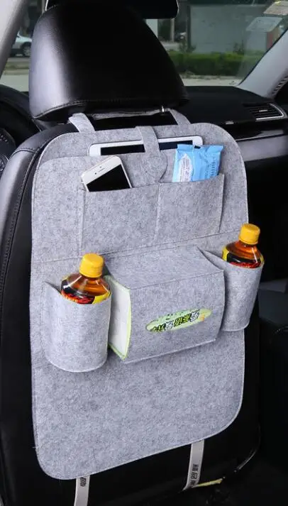 Автомобильная утолщенная сумка для хранения на сиденье автомобиля, подвесная Автомобильная сумка, сумка на заднее сиденье автомобиля, многофункциональная автомобильная коробка для хранения - Название цвета: Light Gray