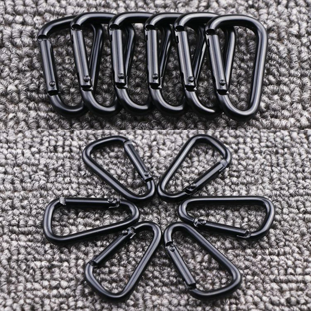Black Aluminum Alloy D Carabiner Outdoor Spring Snap Clip Water Bottle Hooks Keychain Outdoor Climbing Camping Hiking Tool keychain carabiner carabiner clips 3 Pcs