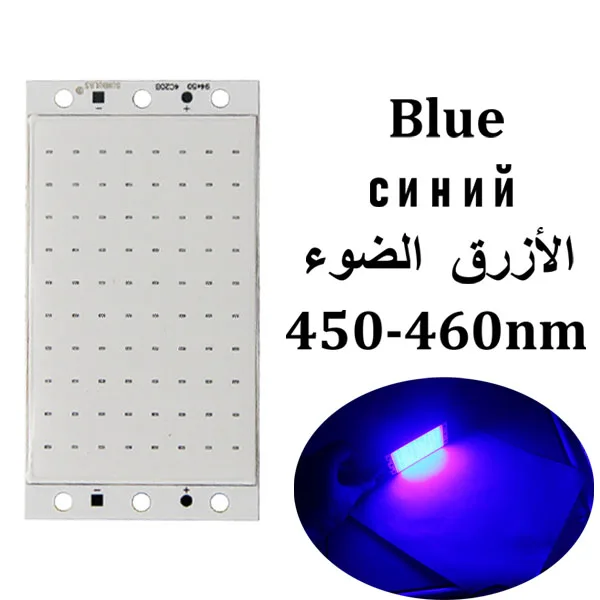 Blue 450-460nm 11,11 DC 12 В светодиодный COB Чип панельный светильник 16 Вт натуральный теплый белый синий красный 94*50 мм высокая яркая COB полоса для DIY лампы - Испускаемый цвет: Blue 450-460nm