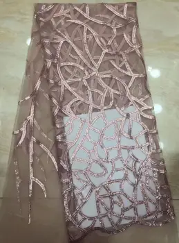 

top quality J-10436 embroidered African Tulle Lace Fabric with sequins for bridal dress