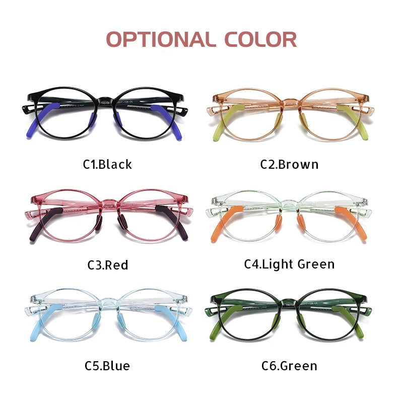 Round Anti Blue Light Blocking Glasses Kids New Fashion TR90 Flexible Frame Computer Gaming Clear Eyewear Children's UV400