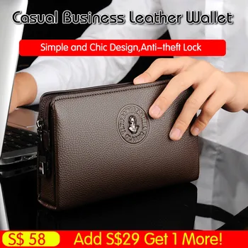 

Men's anti-theft code lock clutch business large-capacity bag men's clutch bag wallet card package bill package
