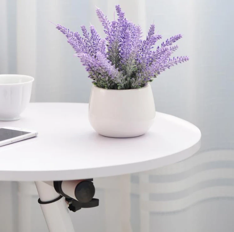 Removable lift coffee table with wheels tea table round bed sofa side table desk angle height adjustable small table