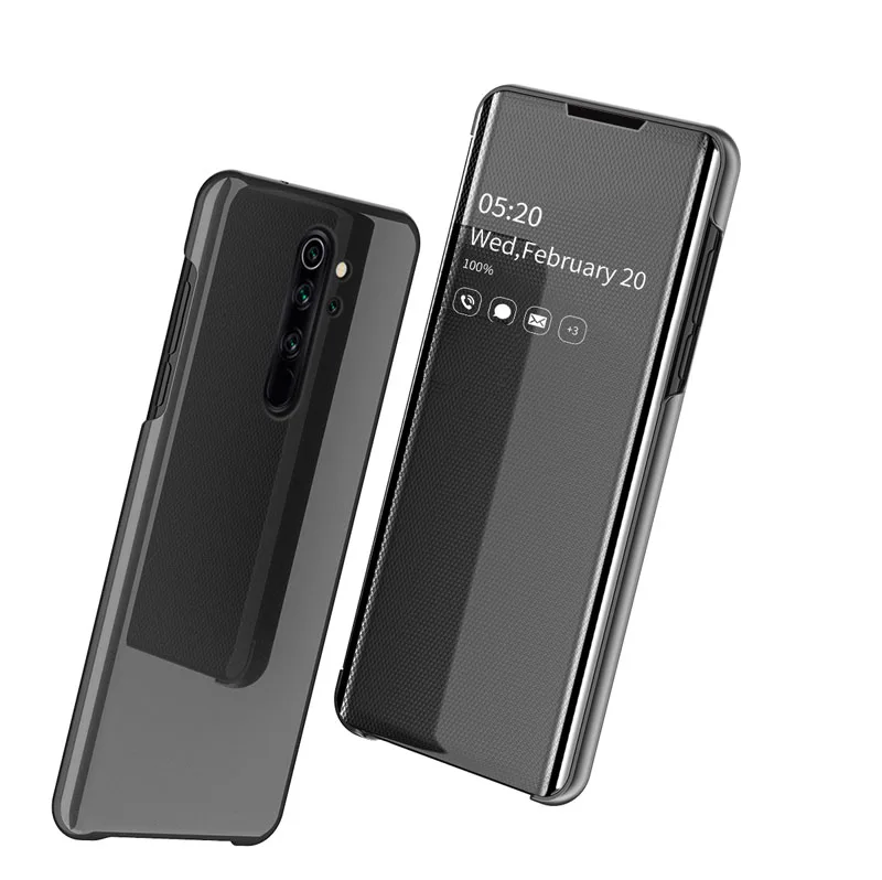 Чехол книжка для Xiaomi Redmi Note 7 8 Pro Note7 Note8 умный прозрачный зеркальный твердый