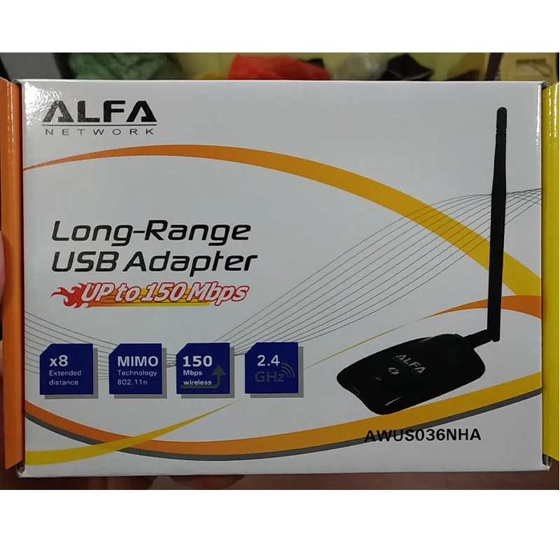 ALFA AWUS036NHA AR9271 Chipset 100M WiFi Adapter 802.11b/g/n For BT5  (BackTrack 5), Kali Linux, Aircrack-NG, UBUNTU