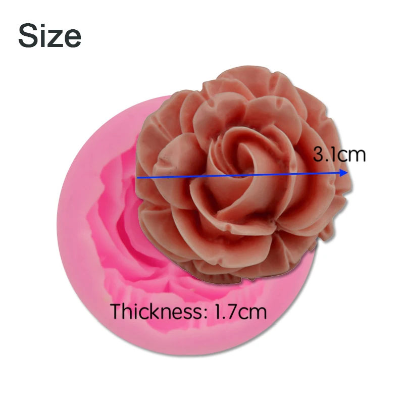 Rose Flower Fondant Cake Chocolate Sugarcraft 3D Mold Cutter Silicone Tools DIY 