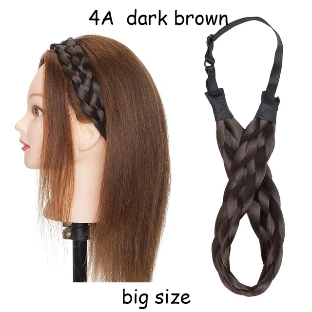 BENEHAIR Synthetic Braided Headbands Fake Hair Plaited Hair Band Braiding Hair Accessories Hair Extension Hairpiece For Women L-4A