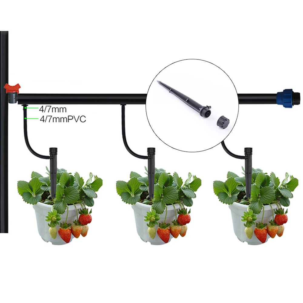 20 шт. Micro барботер Капельное орошение Регулируемая излучателей доля воды dripper сельхозугодий полива подключения к шланг 4/7 мм
